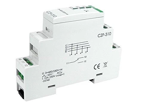 F&F Fazės atrofija ir asimetrija relės 10A 1P 4sec 55V CZF- 310
