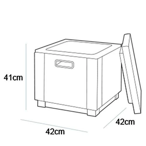 Curver Sodo stalas - daiktadėžė Ice Cube, rudas