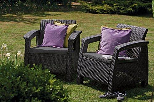 Fotelis Keter 2 fotelių komplektas Corfu duo rudas K223194