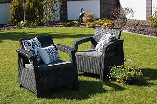 Fotelis Keter 2 fotelių komplektas Corfu duo rudas K223194