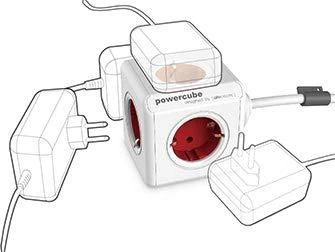 Galia - Allocacoc PowerCube Extended USB 4 lizdai 2 USB 3m Pilka