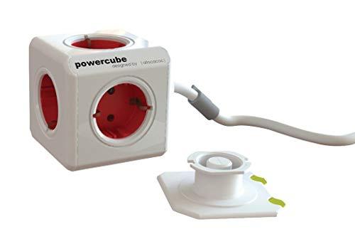 allocacoc PowerCube Extended 3 m incl. 3 m Cable red Type F