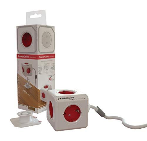allocacoc PowerCube Extended 3 m incl. 3 m Cable red Type F