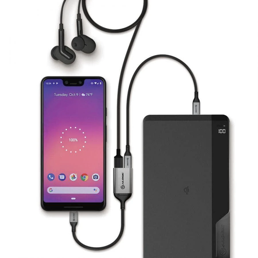 Adapteris USB Alogic UL2CAPW-SGR USB-C - USB-C x2 Sidabrinė (UL2CAPW-SGR)