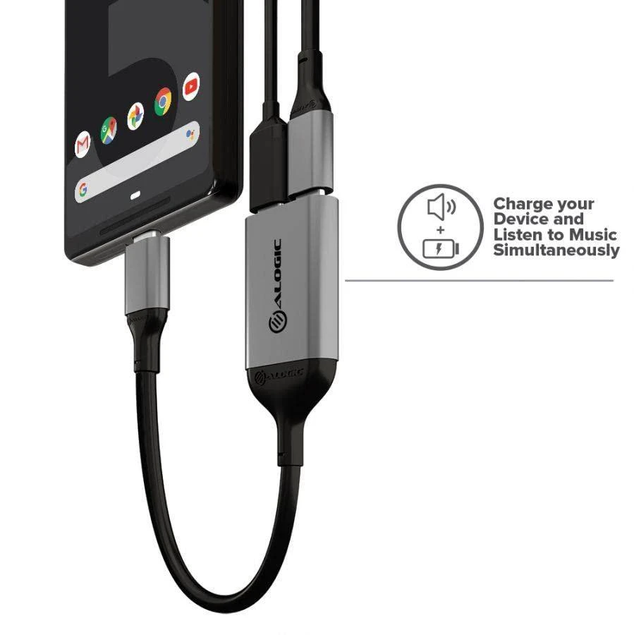 Adapteris USB Alogic UL2CAPW-SGR USB-C - USB-C x2 Sidabrinė (UL2CAPW-SGR)