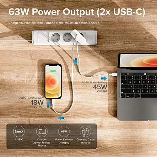 Alogic VCG2X63 2x USB-C 3 A (VCG2X63ES)
