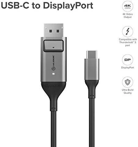 „Alogic USB C“ adapterio kabelis, C tipo - D prievadas, M/M, 4k 60 Hz, 1 m, žalias