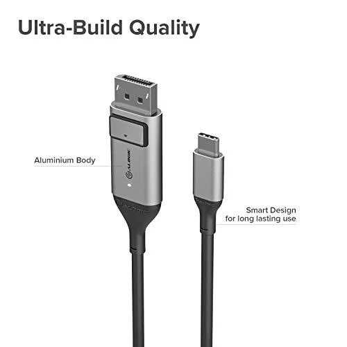 Kabelis USB Alogic USB-C - DisplayPort 2 m Juodas (ULCDP02-SGR)