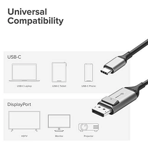 Kabelis USB Alogic USB-C - DisplayPort 2 m Juodas (ULCDP02-SGR)