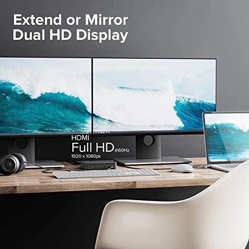 „Alogic Universal Twin HD USB-C“ (DUTHD) dokas / replikatorius