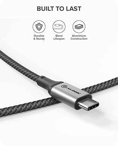 Alogic USB 2.0 Datenkabel Typ C -C M/M 5A 480 Mbps 1,5 m, gr