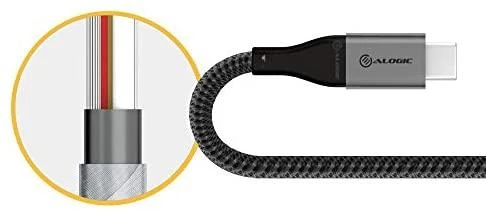 Alogic USB 2.0 Datenkabel Typ C -C M/M 5A 480 Mbps 1,5 m, gr
