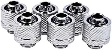 Alphacool Eiszapfen 16/10 mm įsukama jungtis G1/4, 6-Pack – chromas