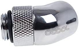 „Alphacool“ jungties adapteris, 45 laipsnių, G1/4 colio kištukas į G1/4 colio kištuką, pasukamas, chromuotas, su jungtimi