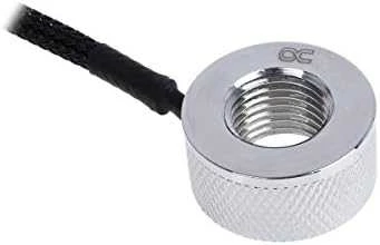 Alphacool Eiszapfen temperatūros jutiklis G1/4 vyriškas/vyriškas su moterišku adapteriu – chromas