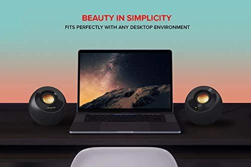 Kompiuterio kolonėlės Creative stalinės kolonėlės 2.1 „Pebble Plus“ su žemųjų dažnių garsiakalbiu, juodas