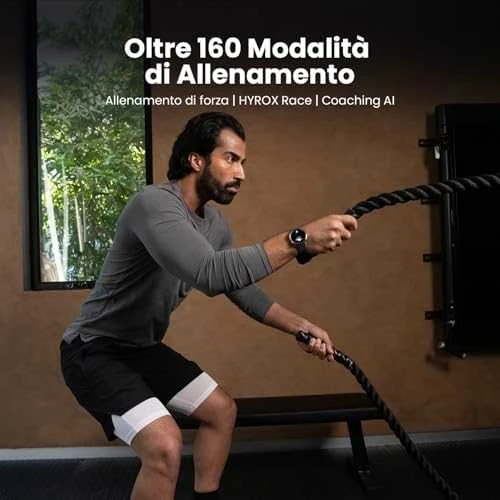 Išmanusis laikrodis - Amazfit Active 2, Sidabrinės spalvos korpusas su juodos spalvos odiniu diželiu