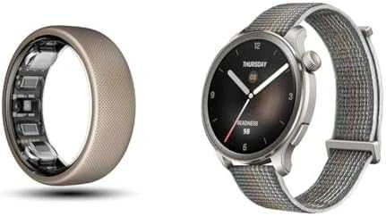 Išmanusis žiedas Amazfit Helio, Titano spalvos, 8 dydis