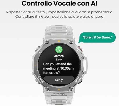 Išmanusis laikrodis Amazfit T-Rex 3, Nerudijančio plieno korpusas su pilkos spalvos silikoniniu dirželiu