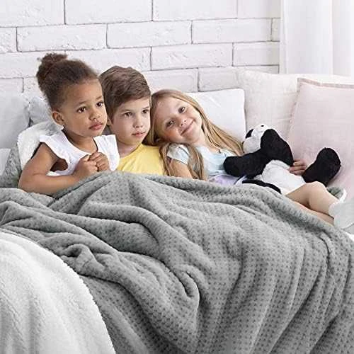 AmeliaHome Pledas SHLEEPY, 220x240 cm, spalva: pilka/balta