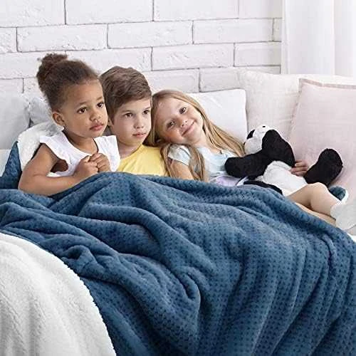 AmeliaHome Pledas SHLEEPY, 220x240 cm, spalva: mėlyna/balta