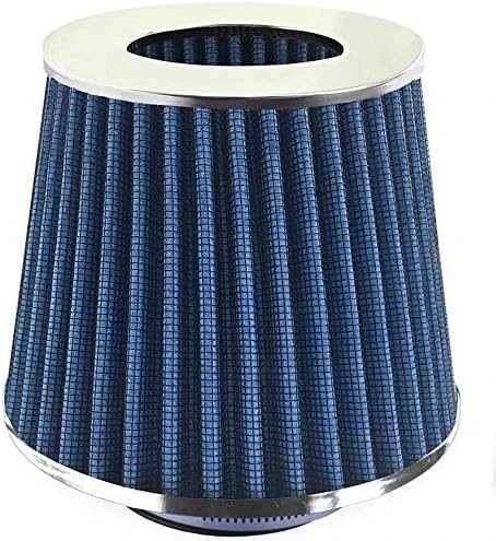 Kūginis oro filtras automobiliui, universalus, mėlynas, su 3 adapteriais, AMIO-02458