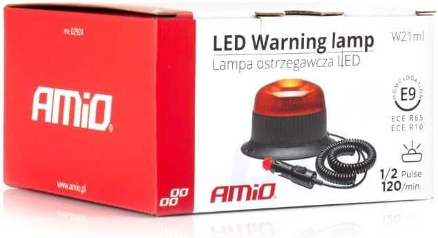 LED įspėjamoji lempa su magnetu W21ml R65 R10 18LED 12/24V IP56 AMIO-02924