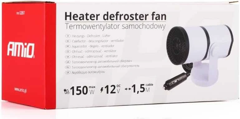Automobilinis šildytuvas su ventiliatoriumi 12V 150W AMiO-02897