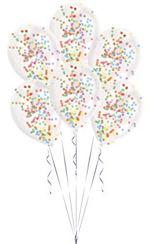 AMSCAN Balony skaidrus su konfetti w środku - 28 cm - 6 vnt. universalus