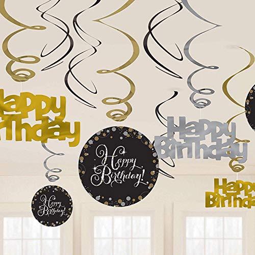 AMSCAN Pakabinama dekoracija suktukai Happy Birthday - 12 vnt. universalus
