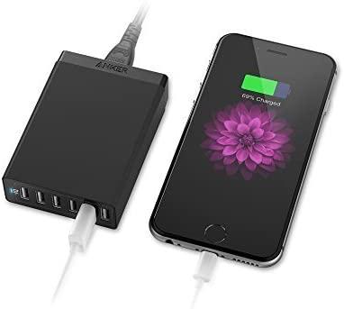 Telefono įkroviklis Anker PowerPort 6 USB Charger 60W 6 Port Black A2123