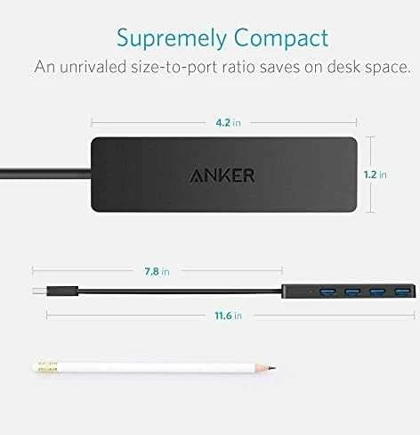 USB šakotuvas ANKER Ultra Slim 4-Port USB 3.0 Data Hub