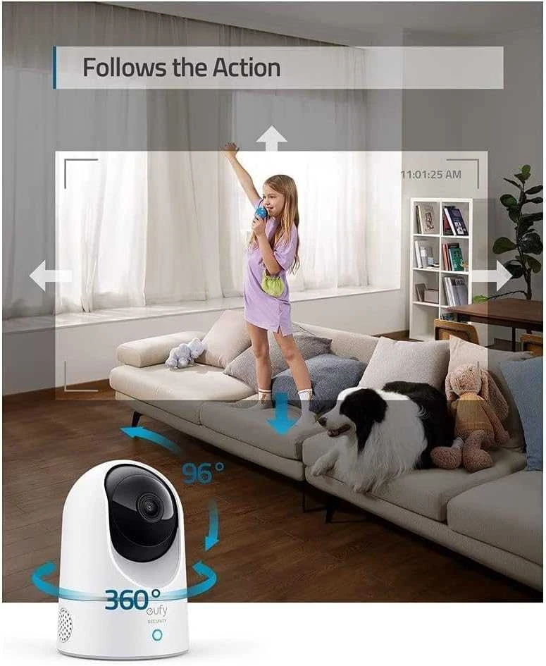 Anker Eufy Indoor Cam 2K Pan &amp; Tilt Baltas IP kamera