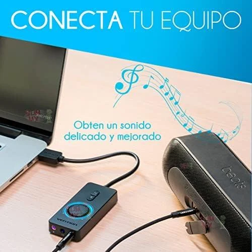 Išorinė USB 2.0 garso plokštė Vention CDRBF 1m (juoda)
