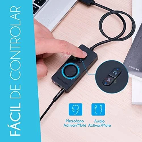 Išorinė USB 2.0 garso plokštė Vention CDRBF 1m (juoda)