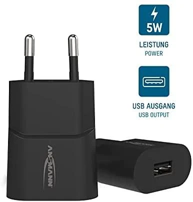 Ansmann namų įkroviklis HC105 1xUSB 1000mA juodas