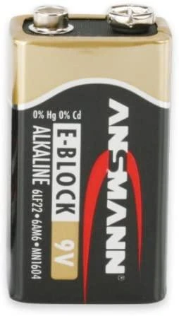 Ansmann 9V šarminė baterija, priekinis vaizdas