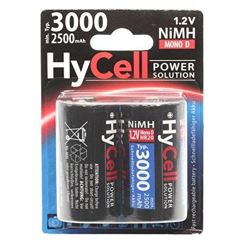 Hycell D tipo NiMH 1.2V įkraunamos baterijos pakuotė