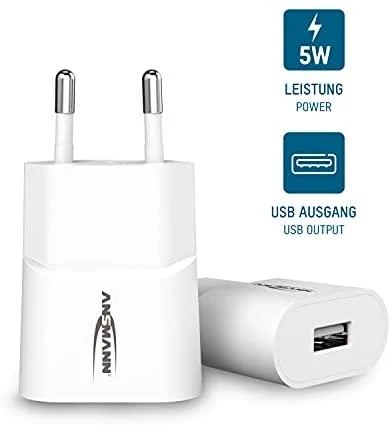Ansmann namų įkroviklis HC105w 1xUSB 1000mA baltas