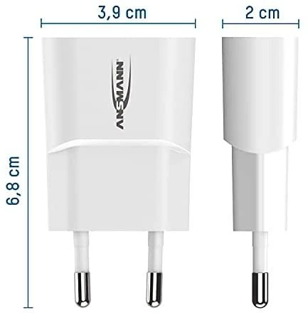Ansmann namų įkroviklis HC105w 1xUSB 1000mA baltas