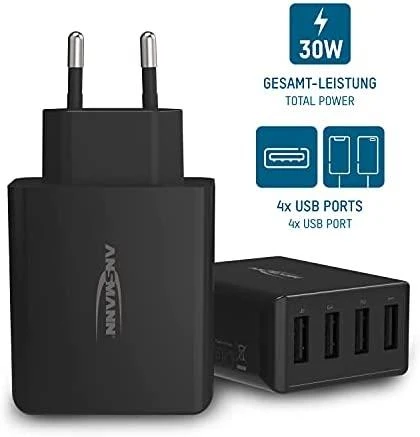 Ansmann namų įkroviklis HC430 4xUSB 3000mA juodas