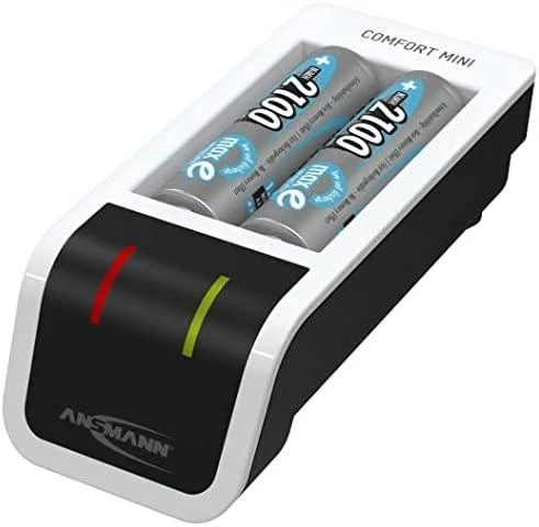 Ansmann Comfort mini įkroviklis su įsk. 2 AA Minjono šikšnosparnis. 2100 mAh