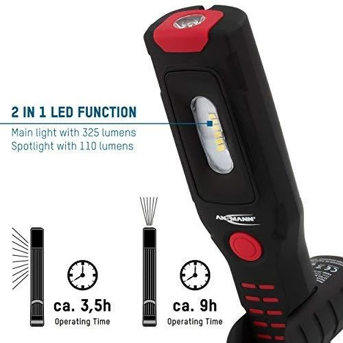 Ansmann IL300R Juoda Rankinis žibintuvėlis LED