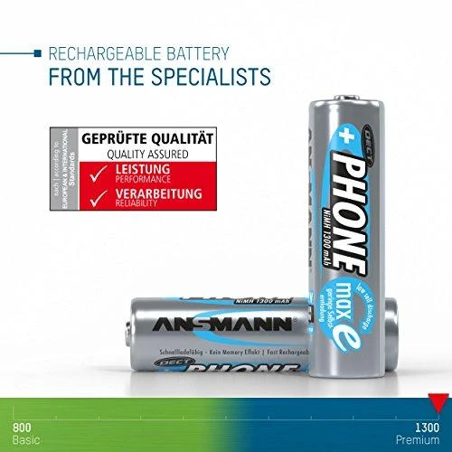 Ansmann 1,2 V įkraunama baterija NiMH - Nikelio-metalo hidridas (NiMH) - 1,2 V - 1300 mAh