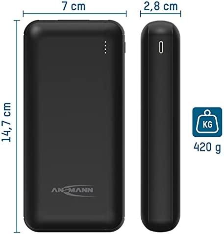 Išorinė baterija POWER BANK ANSMANN (PB212) 20000mAh (2xUSB; 1xUSB-C) juoda