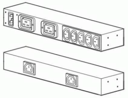 Apc Rack PDU, pagrindinis, 0U/1U, 100-240V/20A, 220-240V/16A, (7) C13, (2) C19