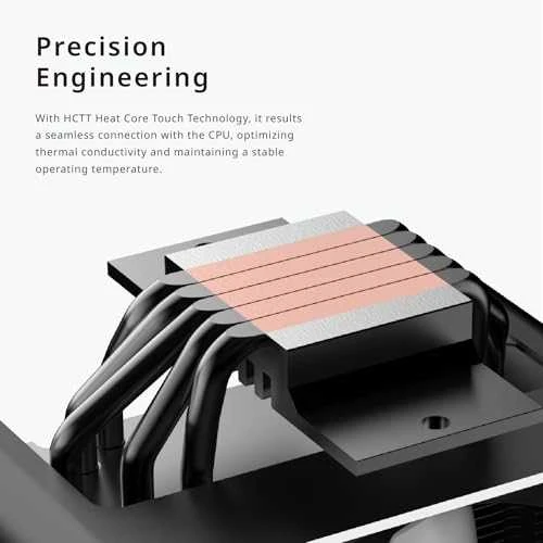 APNX AP1-V CPU Cooler – 120mm, baltos spalvos