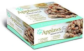APPLAWS žuvis selekcinis daugiapakis sultinyje - šlapias kačių ėdalas - 12 x 70 g