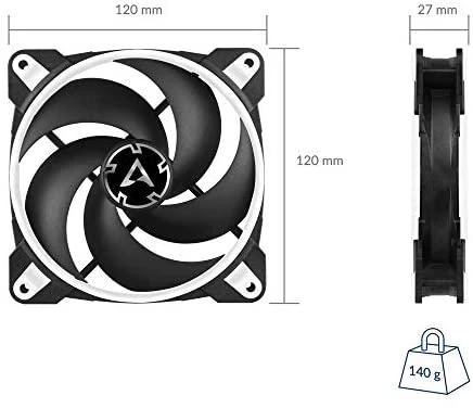 Arctic Cooling ARCTIC BioniX P120 Kompiuterio korpusui Aušintuvas 12 cm Juoda, Balta