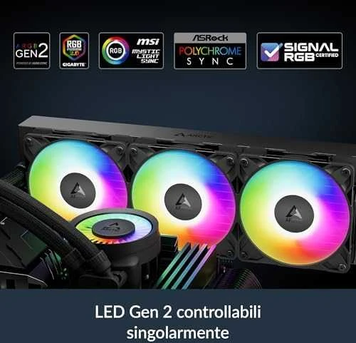 ARCTIC Liquid Šaldiklis III Pro 360 A-RGB procesoriaus aušintuvas, juodas